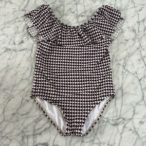 Janie & Jack Textured Geo Girls One-Piece Swimsuit Sz 7